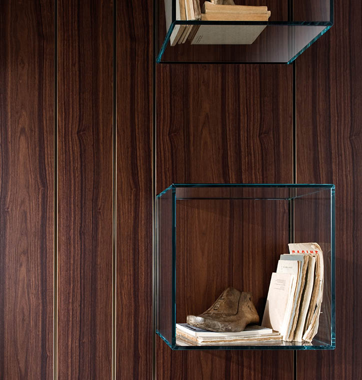 laurameroni luxury wall panels in wood, metal or fabric for high end integrated systems