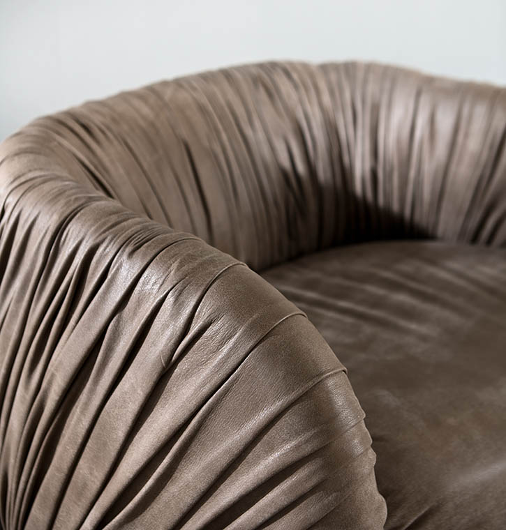 laurameroni luxury high end poufs and armchairs in precious materials