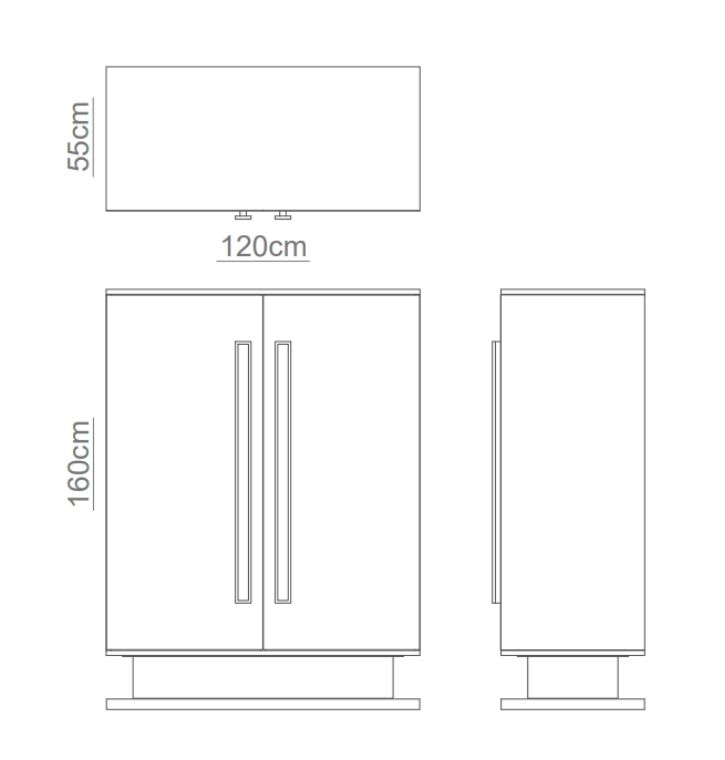 VIRIATO Highboard Technical Drawing