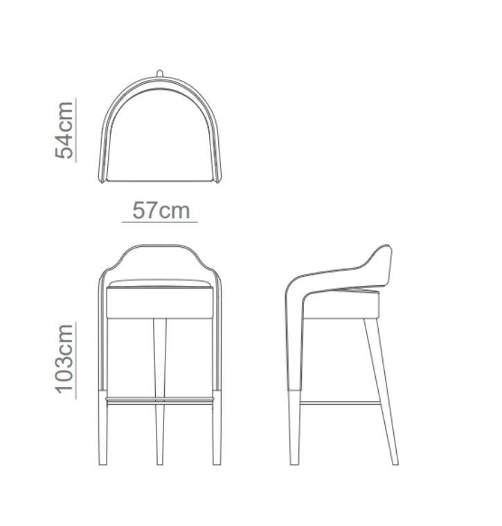 INVICTA Bar Stool technical drawing