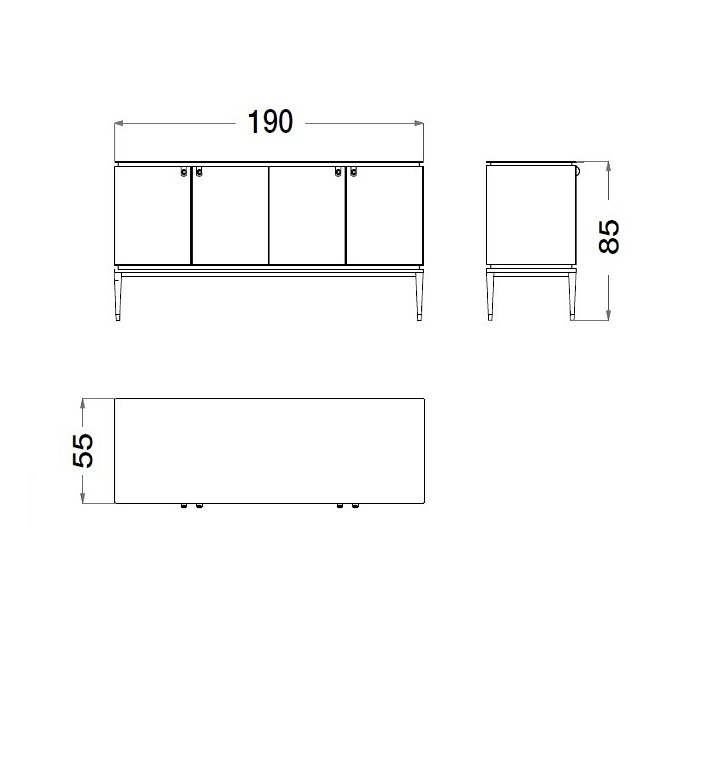 CPRN Homood - Credenza con ante in cuoio