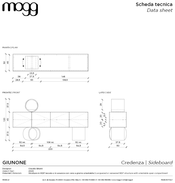 Giunone - Credenza - Claudio Bitetti - 2020 - Mogg