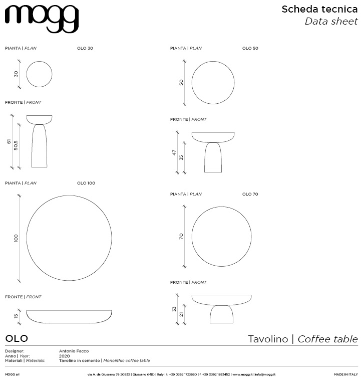 Olo - Tavolini - Antonio Facco - 2020 - Mogg