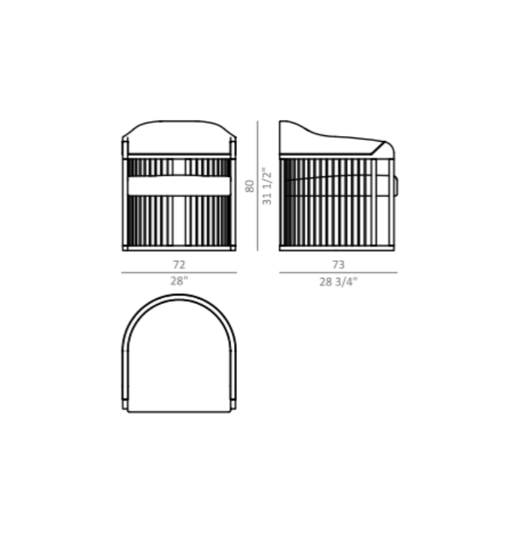 GRACE URBAN Armchair technical drawing