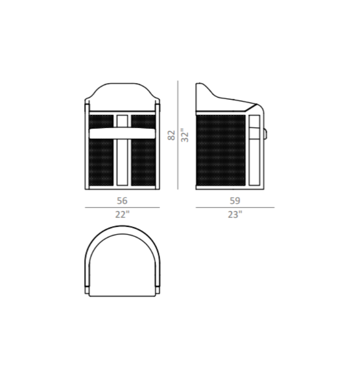 GRACE VINTAGE chair technical drawing