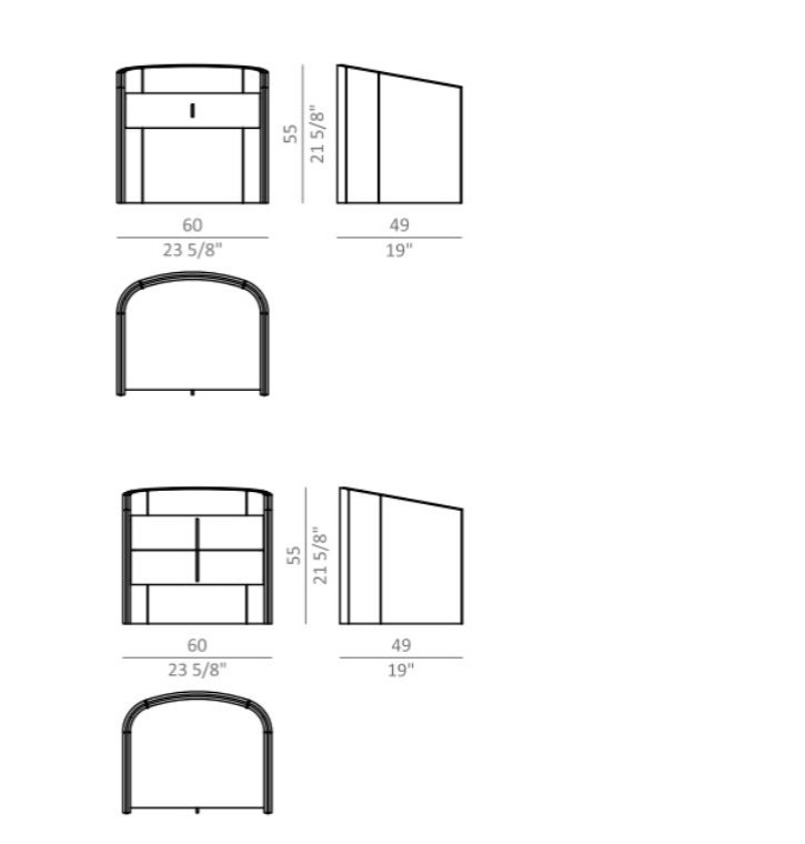 Coralina Bedside Table Technical Drawing