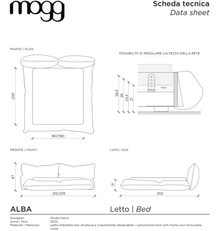 ALBA - Letto - Studio Nove.3 - 2022 - Mogg