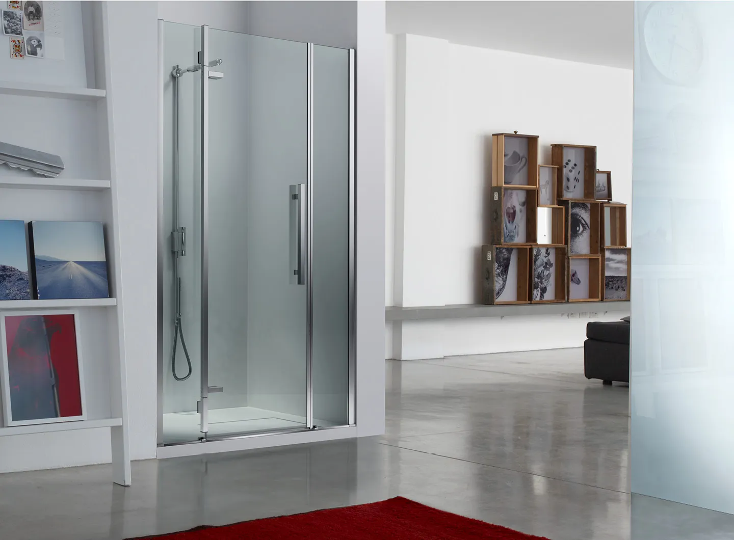 Vismaravetro - custom made and hinged shower enclosure - Sintesi collection