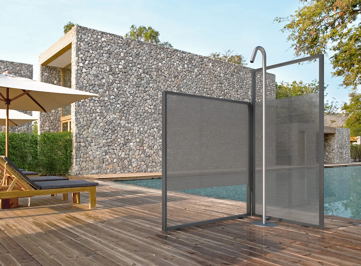 Vismaravetro - outdoor shower enclosure - Unica collection