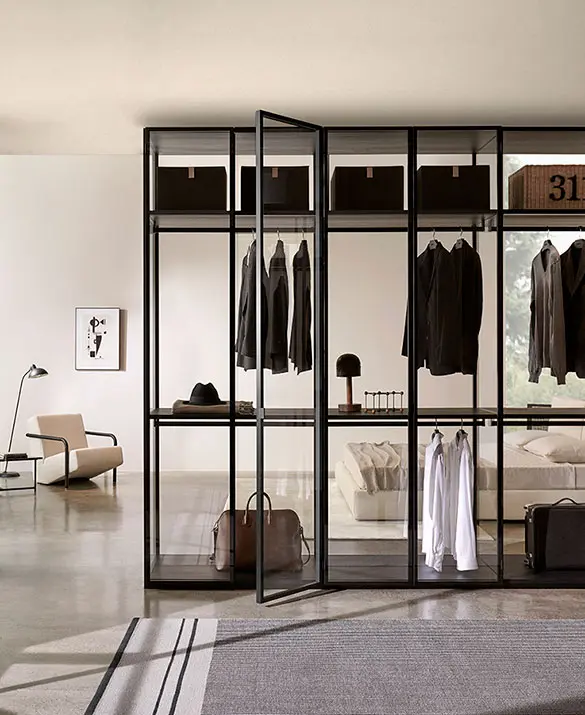 Porro_Storage in black sugi - design Piero Lissoni 