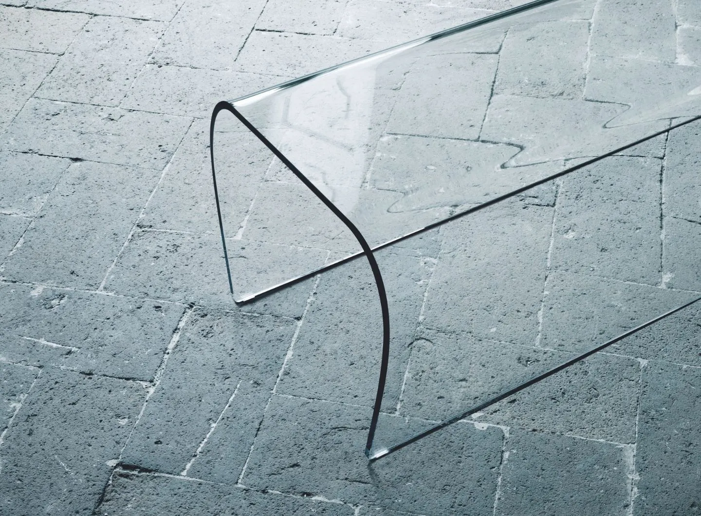 Glas Italia - Bent Glass Bench - Bent Glass Stool