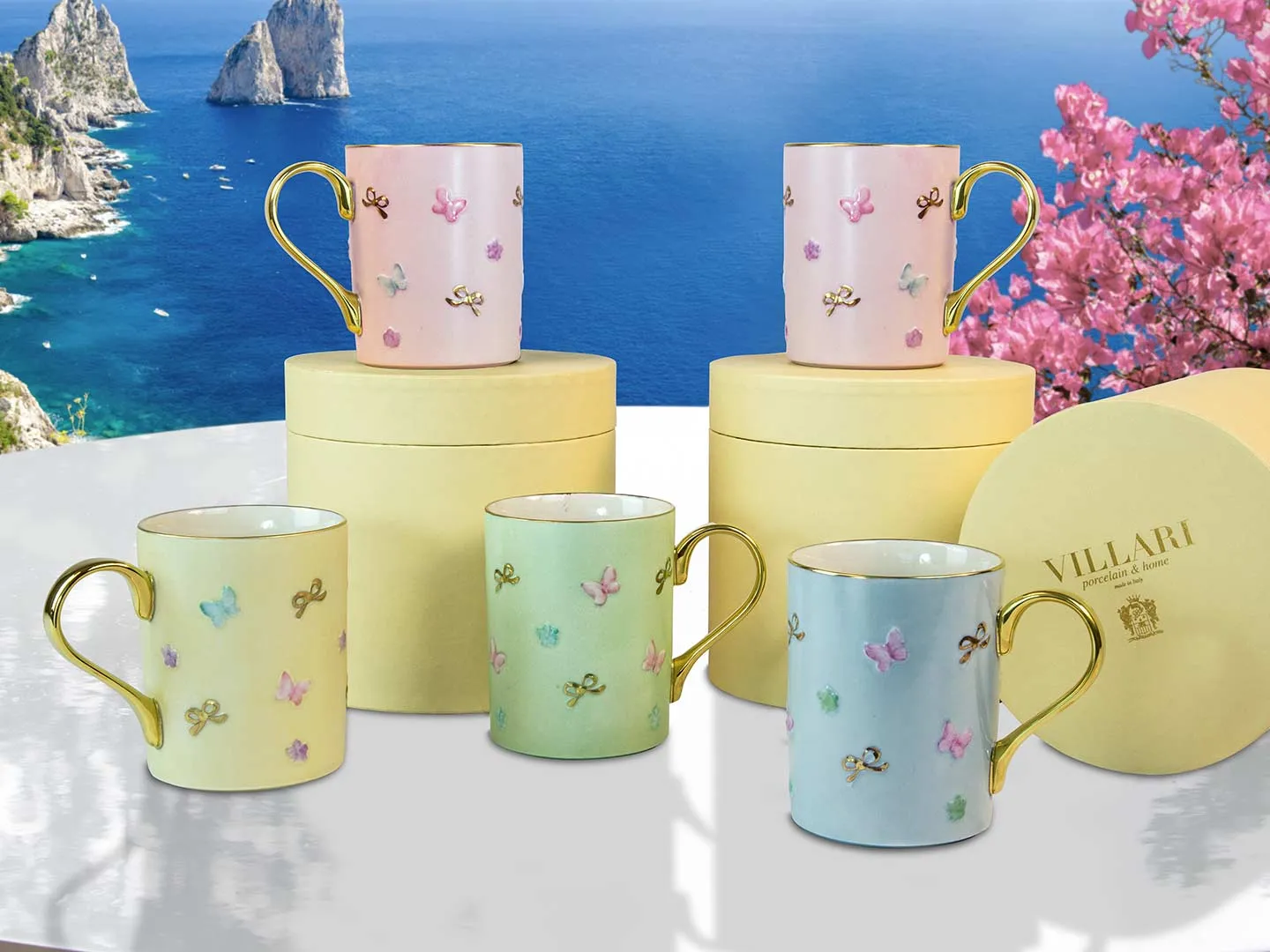 Villari Butterfly Mugs Collection