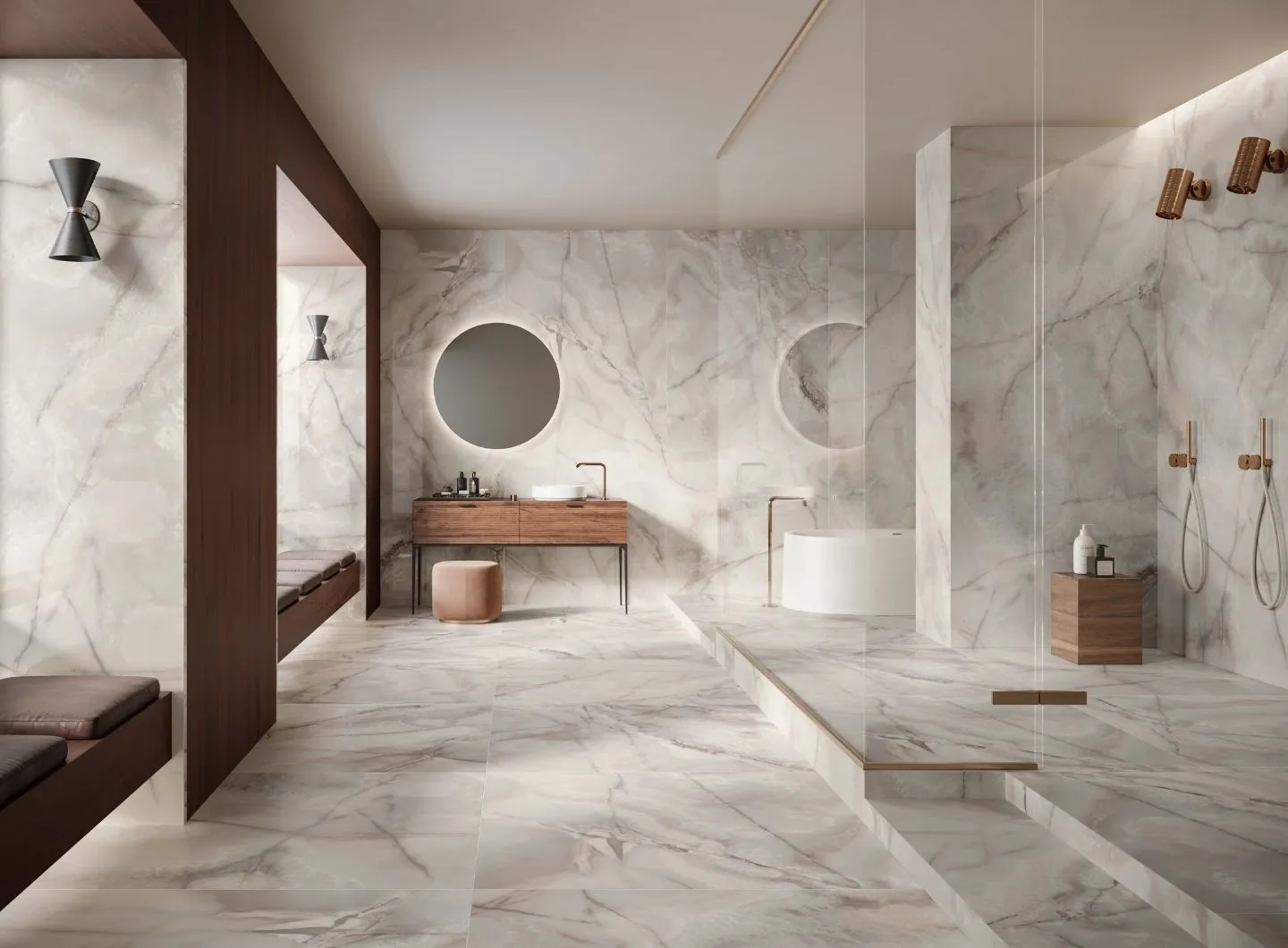 Marmoker and Onici porcelain stoneware - Casalgrande Padana