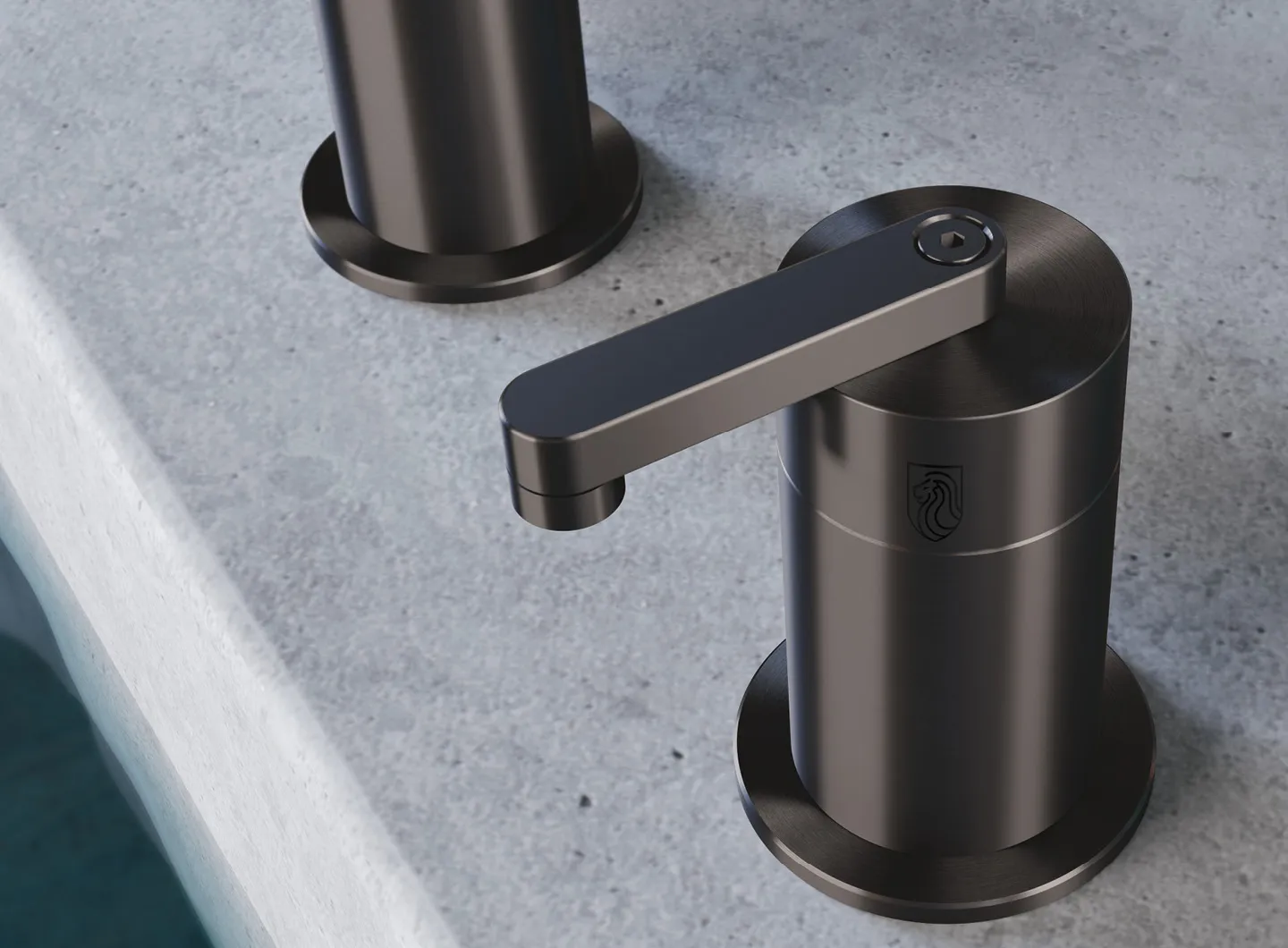 4-hole deck-mounted bath group, brushed carbon PVD - KIR16