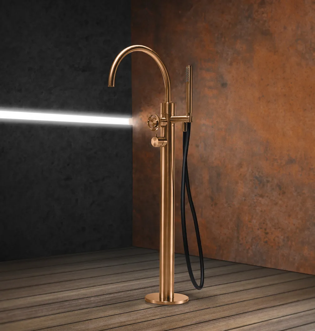 Free-standing bath mixer, brushed bronze PVD - PVK99