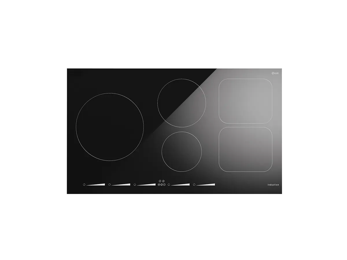 Professional Plus 90 cm 5 zone glass ceramic induction hob.