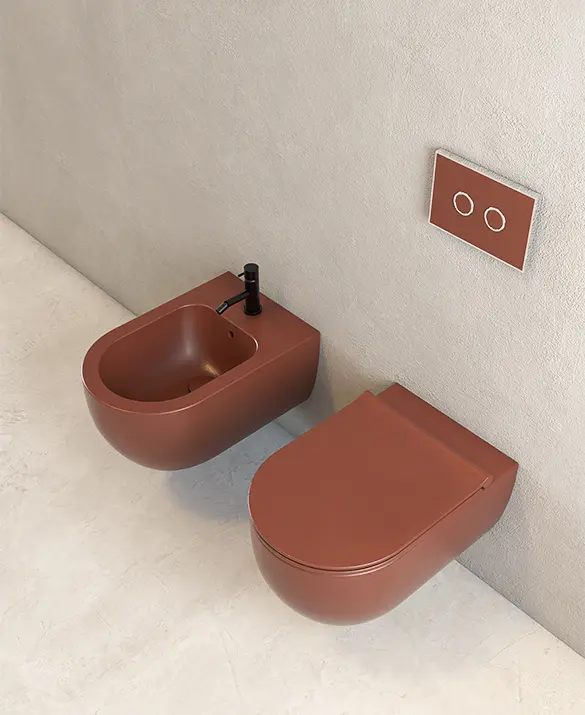 Wall-hung Wc and bidet Mode 53x34 cm