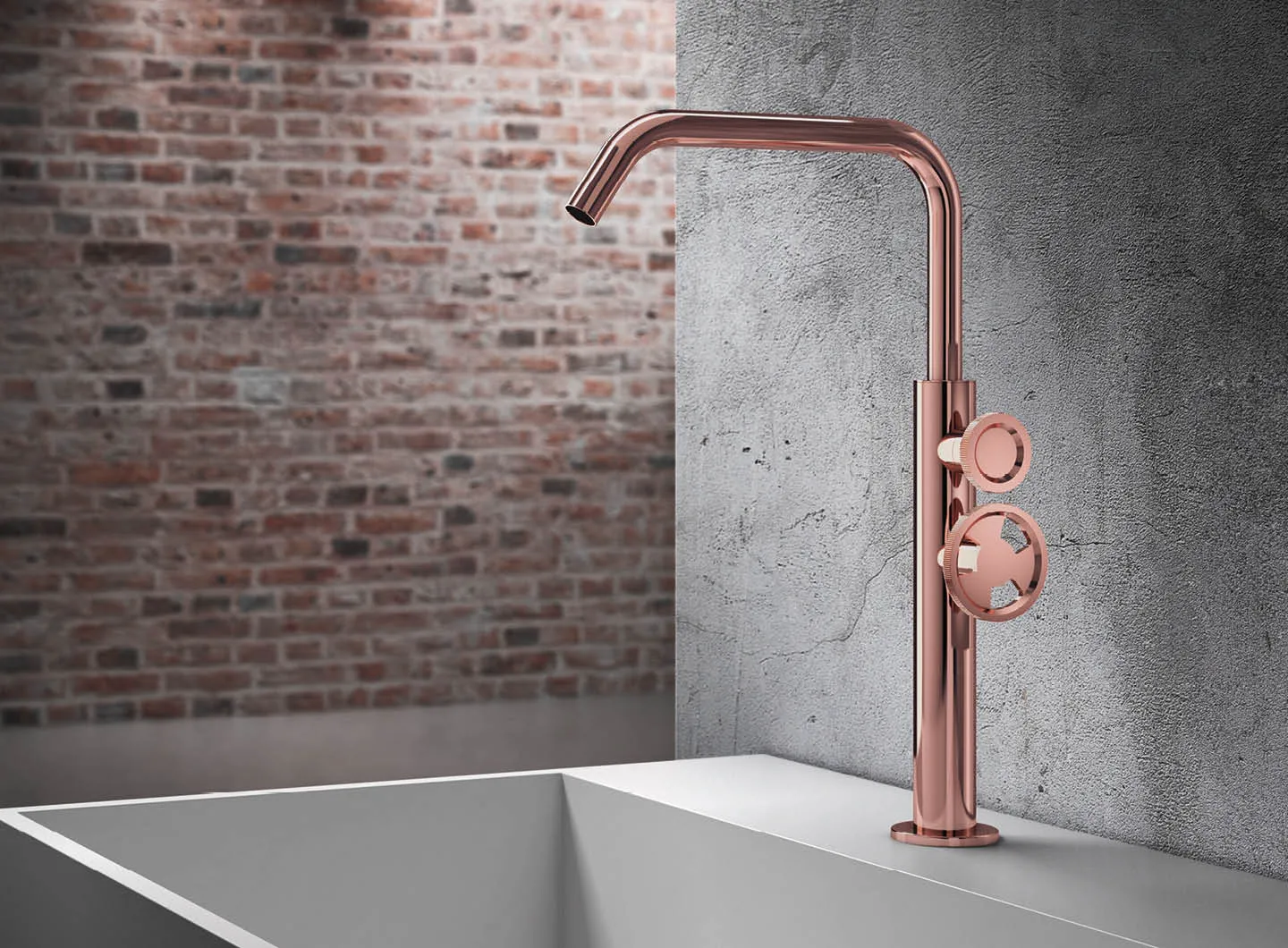 High basin mixer, PVD polished roseè – TIB3