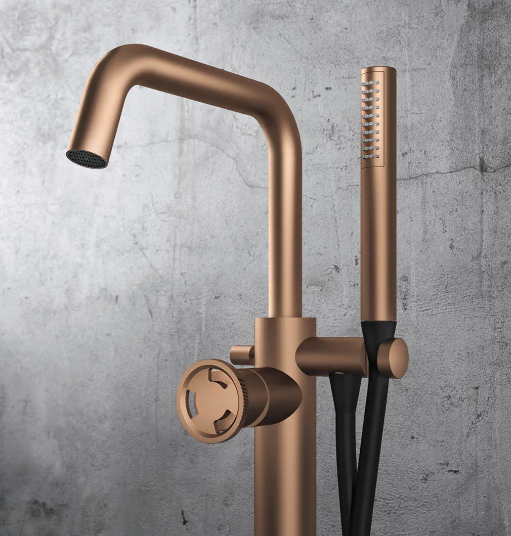 Free-standing bath group, satin copper - PVO