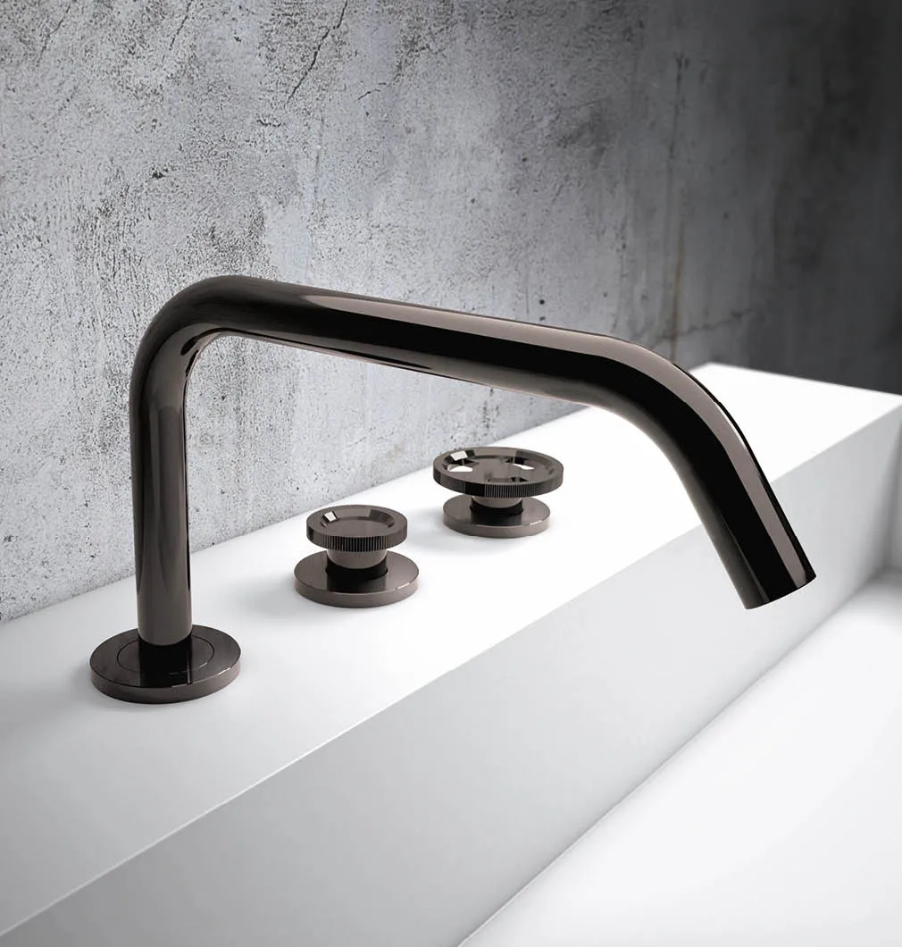 3-hole deck-mounted basin tap, PVD polished carbon – TIB12