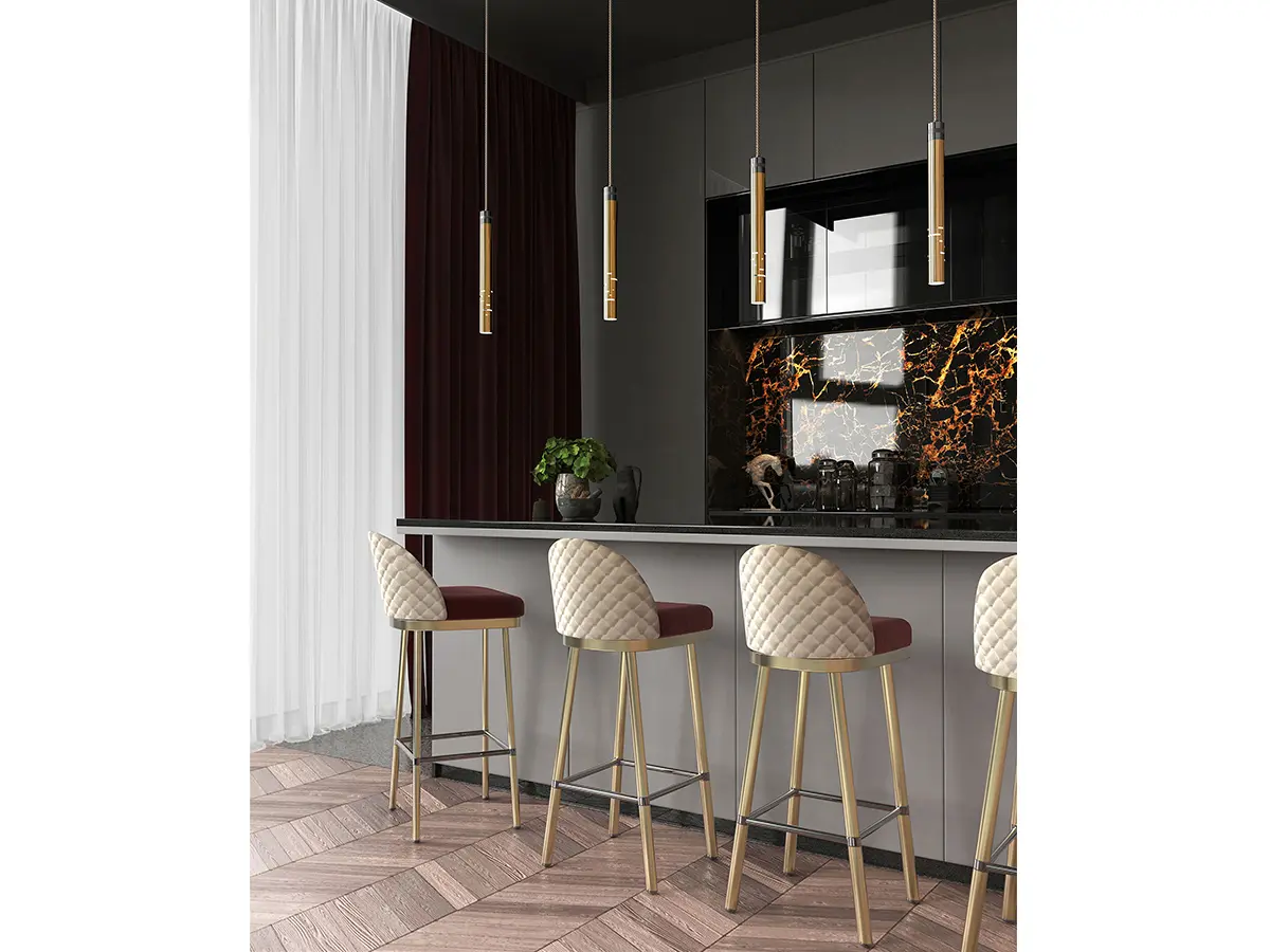 Gio Pendant and Penelope Bar Chair