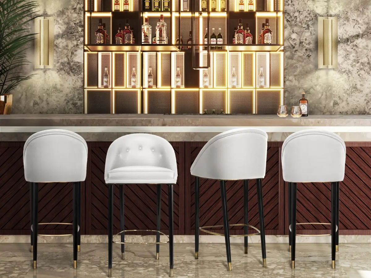 BAR DAL DESIGN MODERNO IN BIANCO E ORO