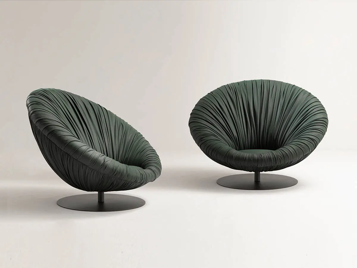 laurameroni luxury high end poufs and armchairs in precious materials