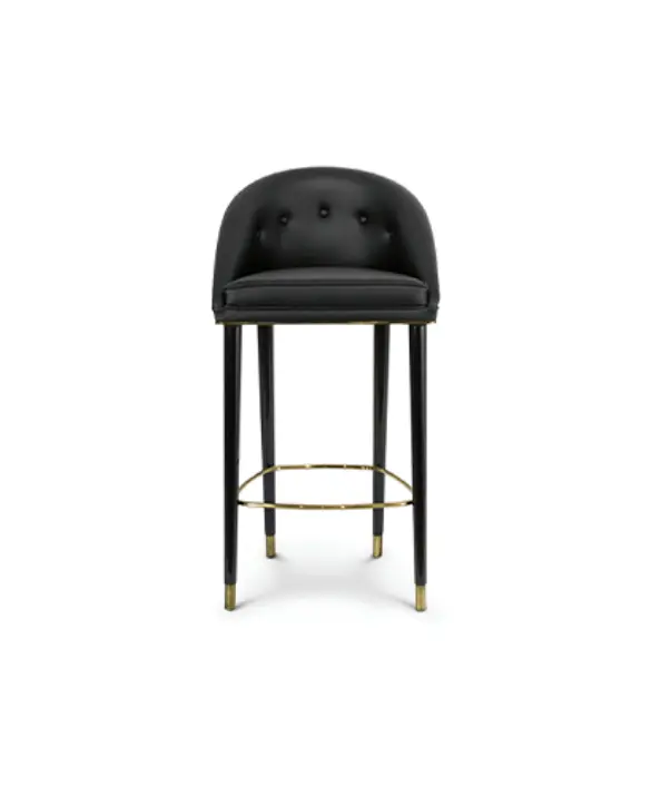 Modern Black Leather Bar Stool by BRABBU