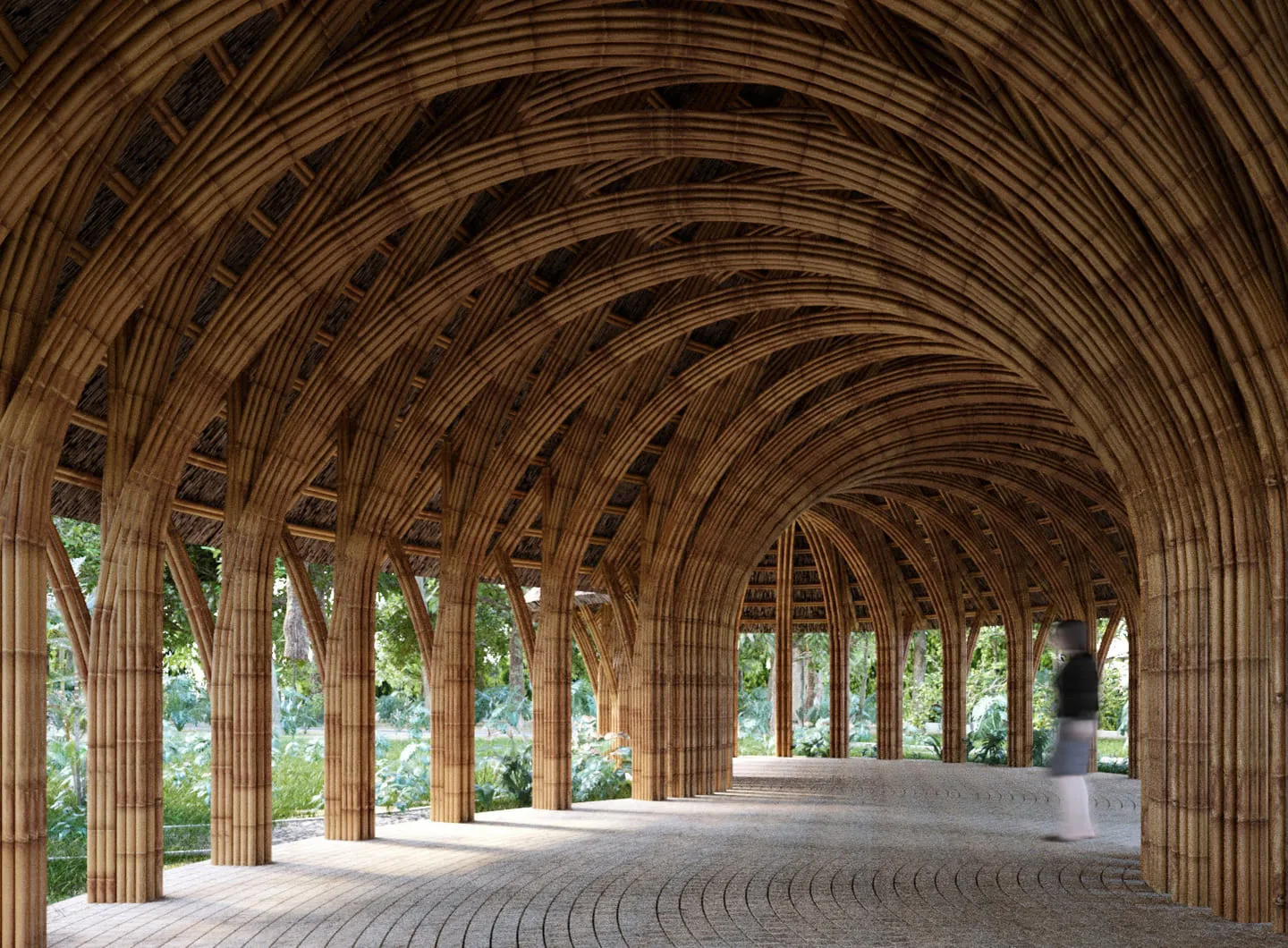 bamboo, interior, pavilion, vtn