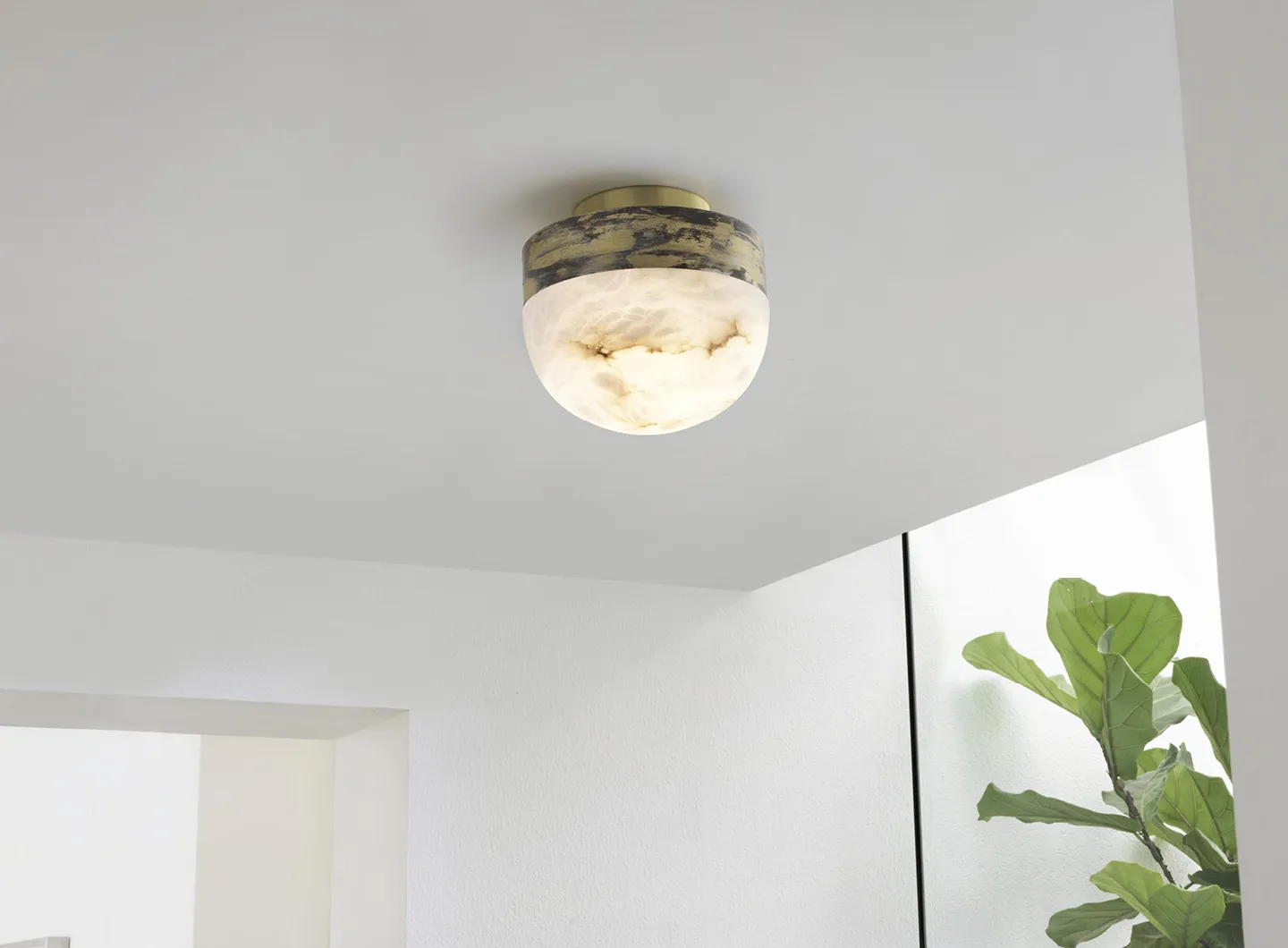 Lucid 200 Ceiling Light, Silvered Brass