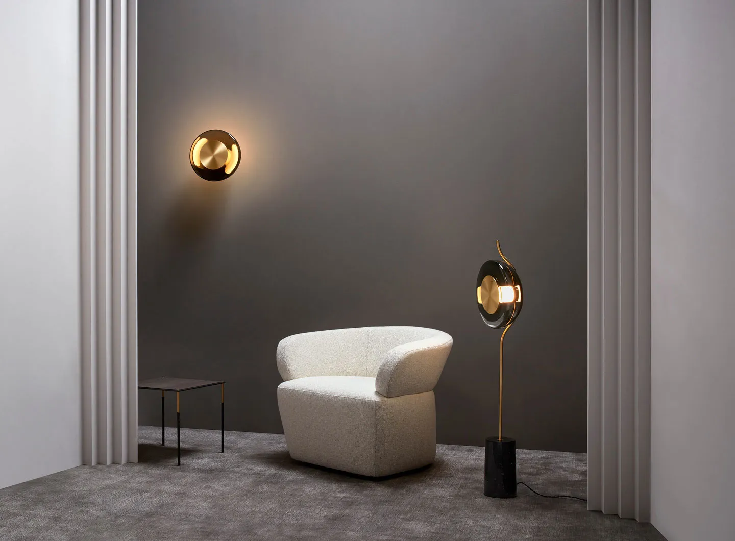 Pendulum Wall & Floor Light, Satin Brass