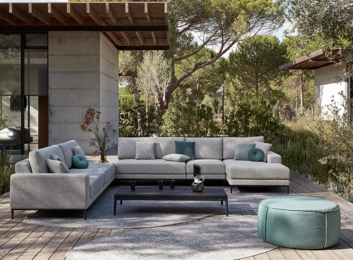 Zendo Sense divani, tavolino, Touch pouf, Nubo tappeto