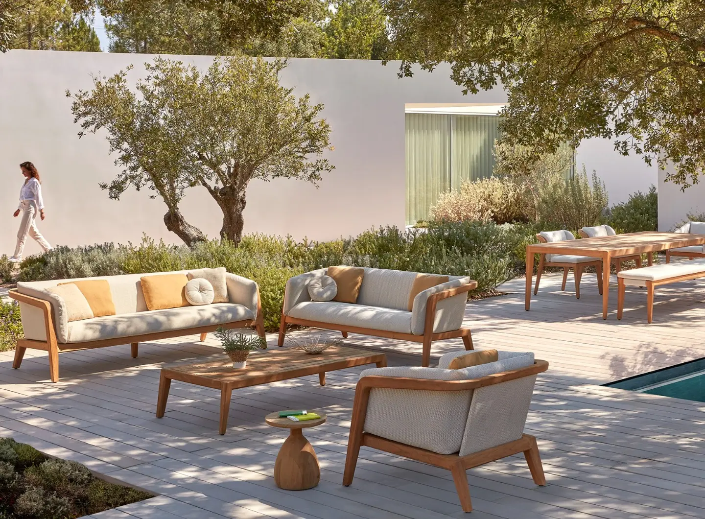 Sunrise sofas , table, bench, chairs