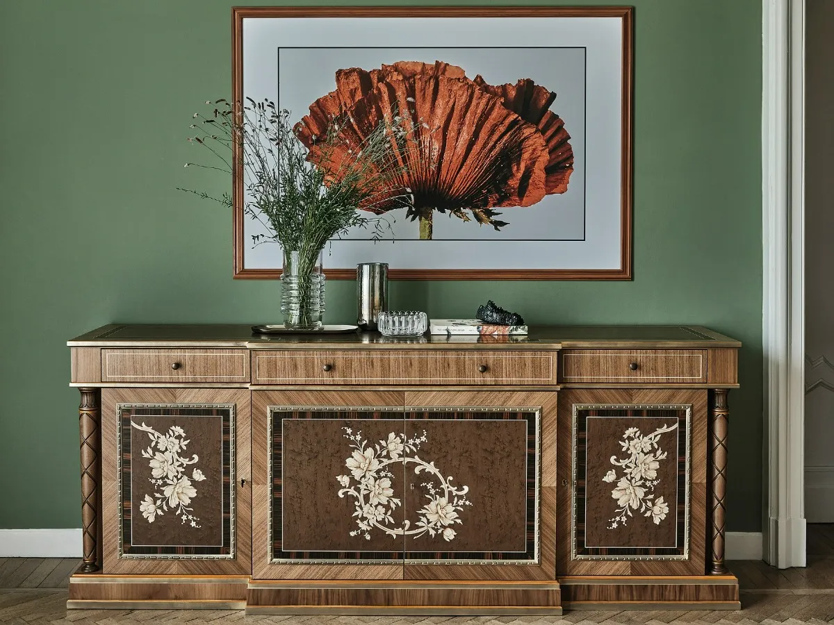 Credenza a 4 ante intarsiata - collezione Cromie vol. I