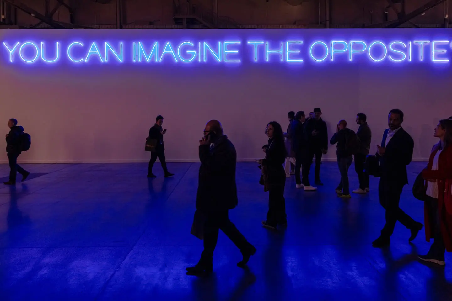 installazione, nannucci, neon, light, euroluce, salone milano, you can imagine the opposite