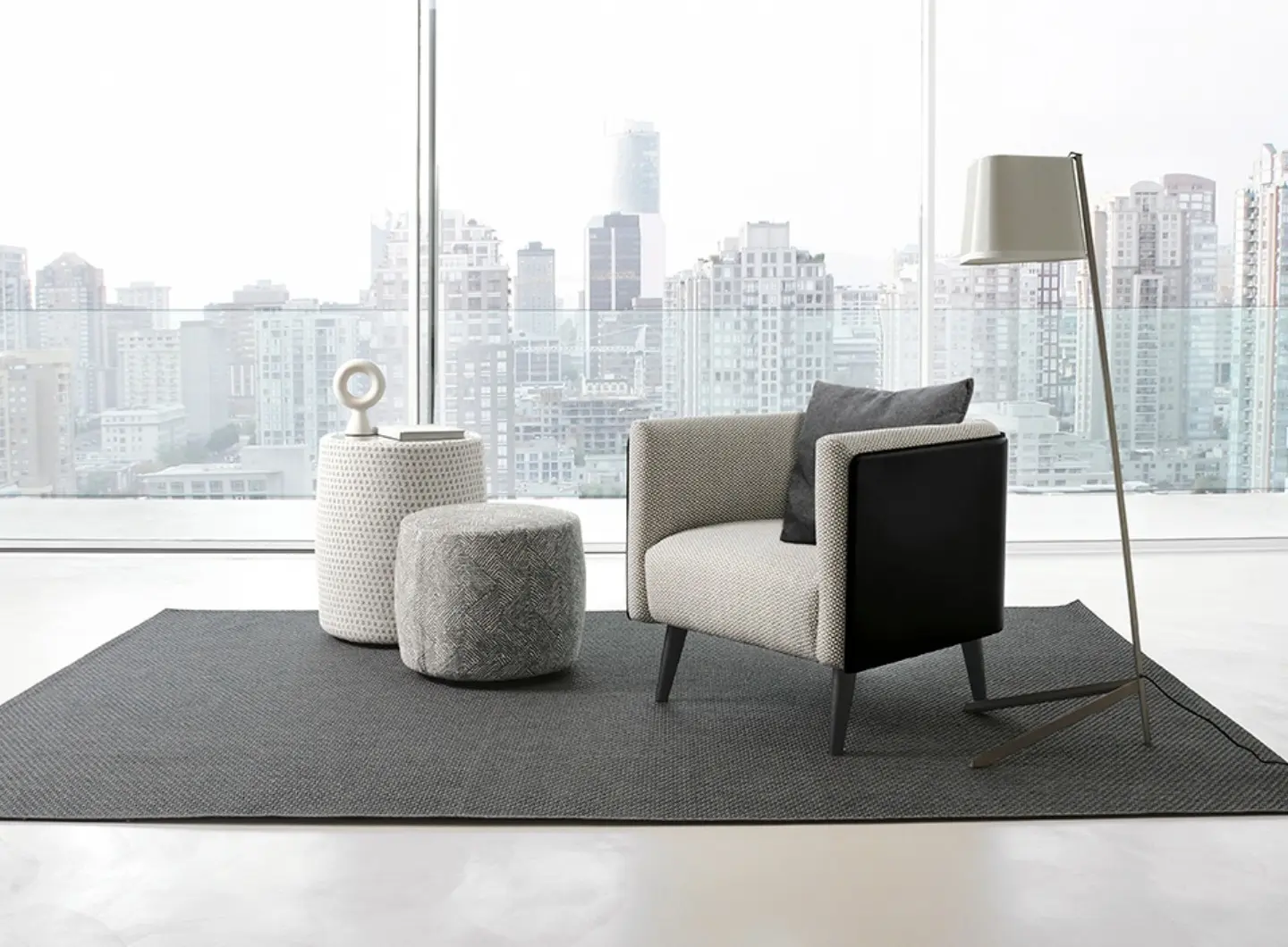 CTS Sofa - Collection Plaza and ottoman Domino.