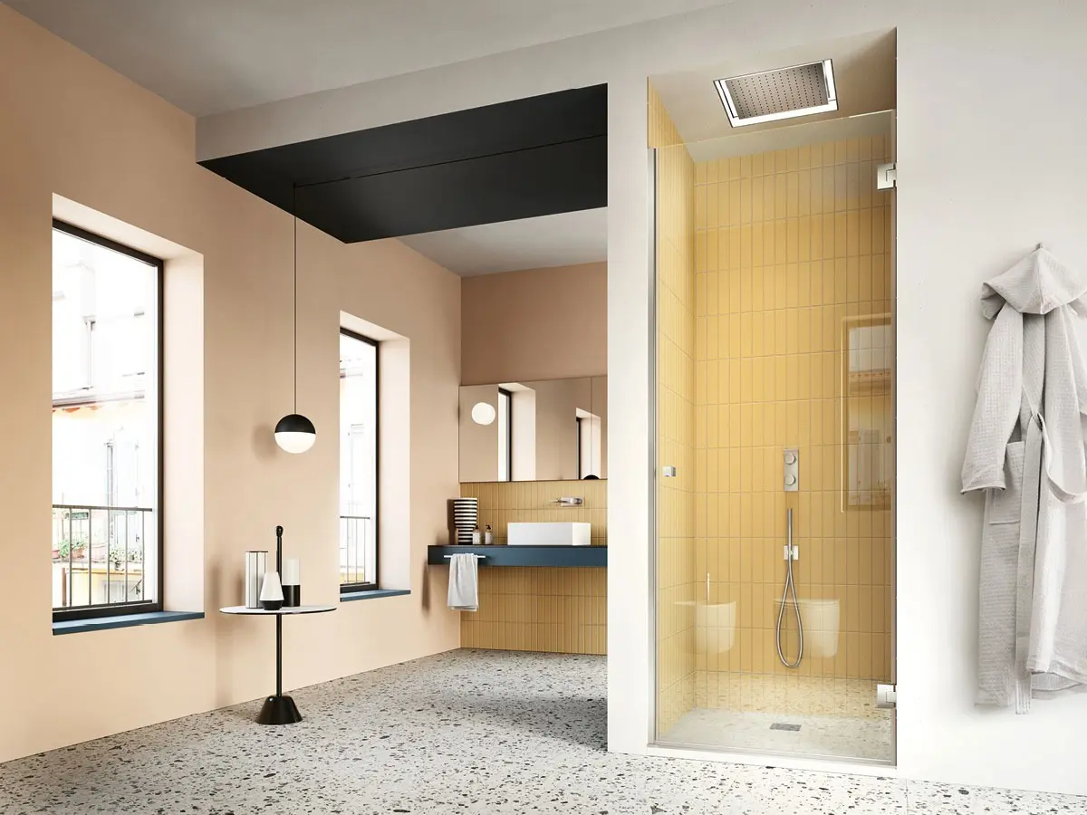 Vismaravetro - a hinged shower door custom-made to the millimetre - Serie F