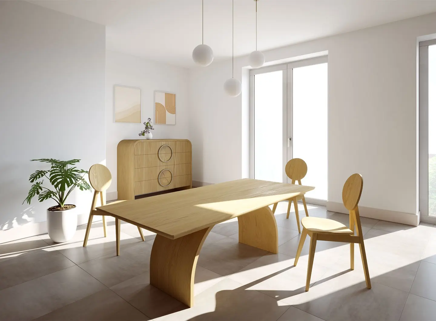 Arc dining table