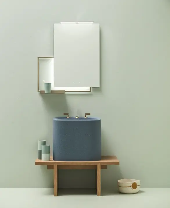 The Vivace vanity unit redesigns the bathroom with its original shape