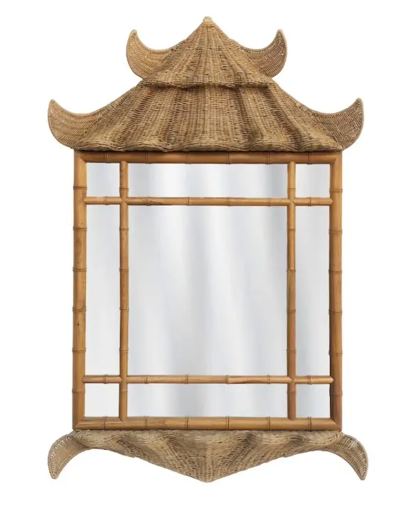 Sheo Home Living - Pagoda Rattan Mirror