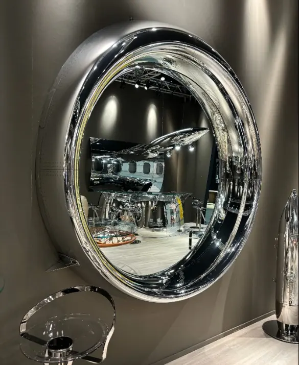 Mirror made with an original engine cowling of Douglass DC-8.