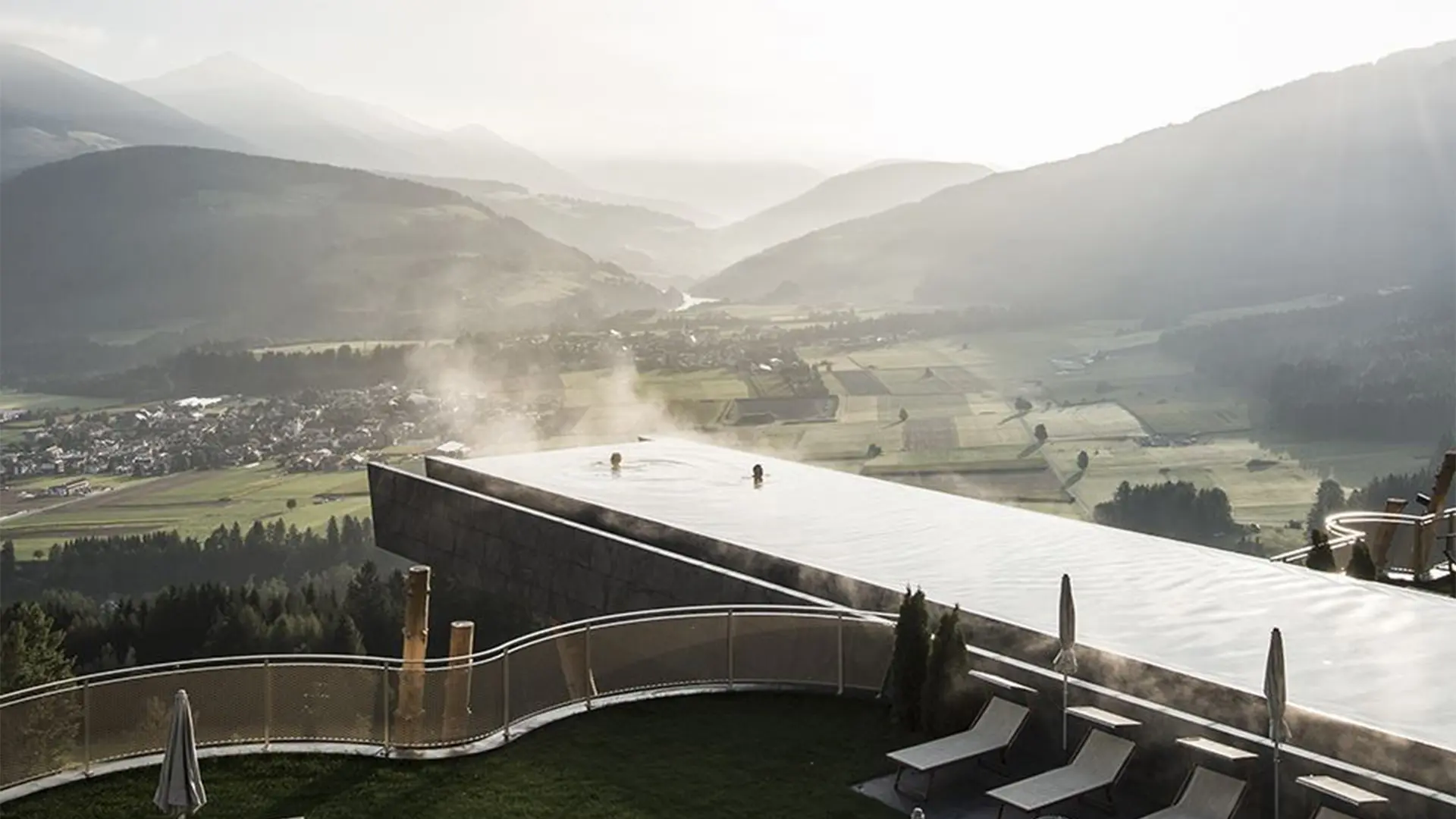 Pool in the mountains at the Hubertus Hotel 