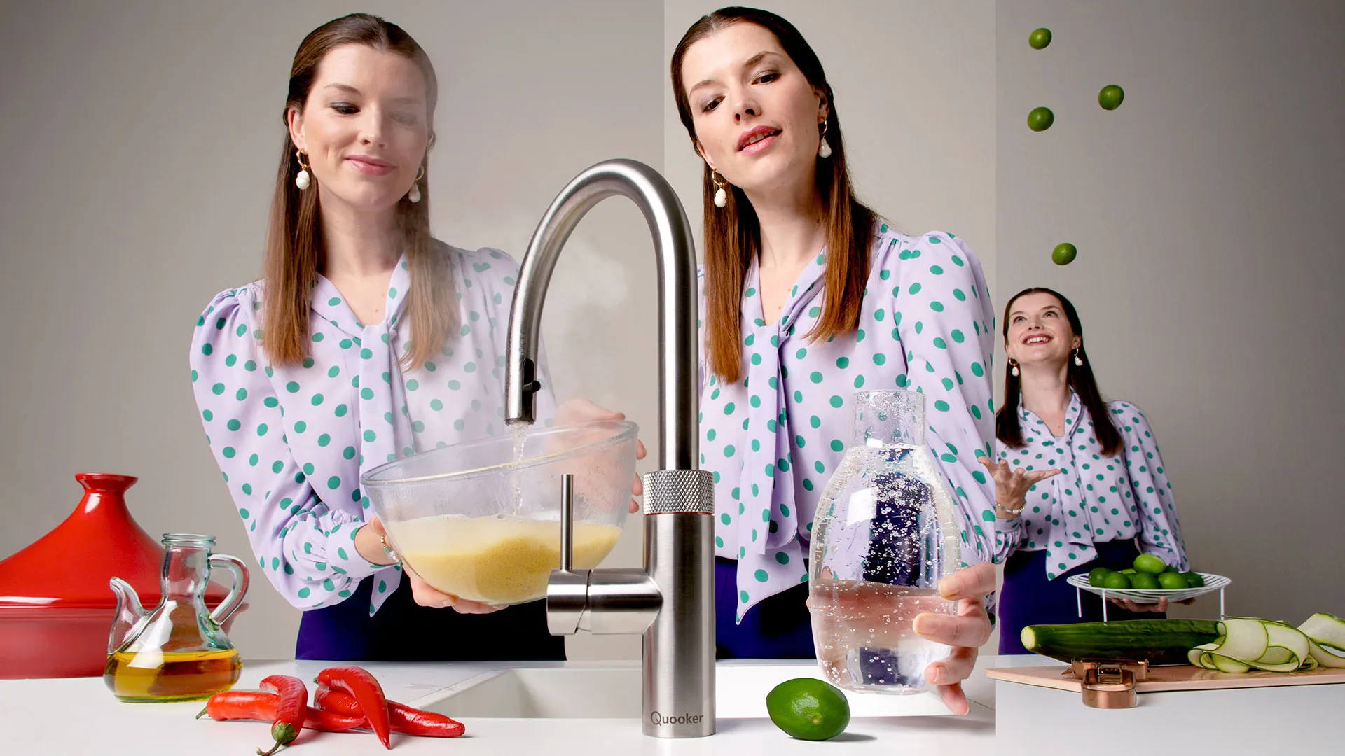 Quooker - the tap that does it all. 100°C boiling, chilled still and sparkling water. All from one tap.